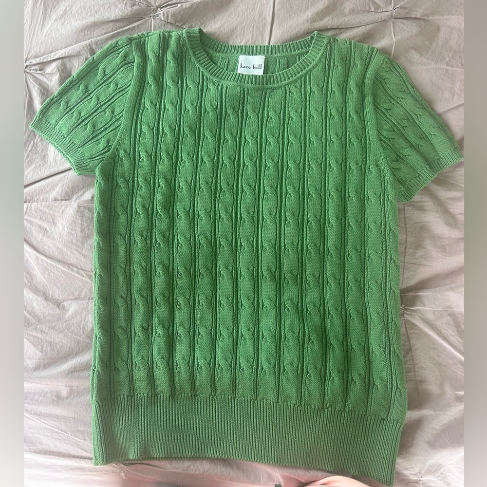 Kate Hill Short Sleeve Cable Sweater - Picture 3 of 5
